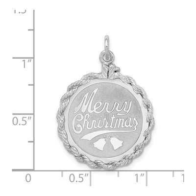 Sterling Silver Merry Christmas Disc Charm – view 5