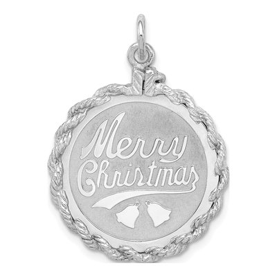 Sterling Silver Merry Christmas Disc Charm