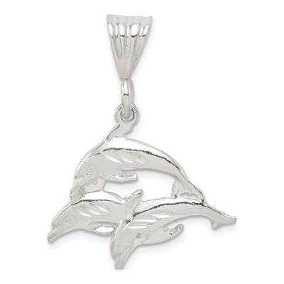 Sterling Silver Dolphin Trio Pendant