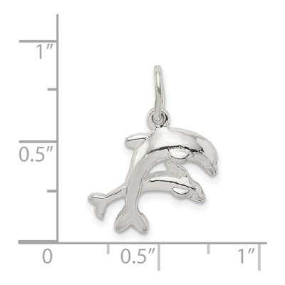 Sterling Silver Dolphins Pendant – view 4