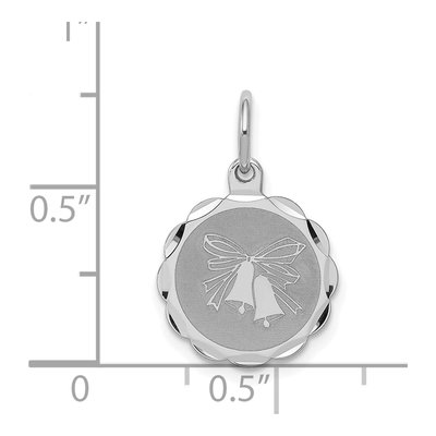 Sterling Silver Wedding Bells Disc Charm – view 3