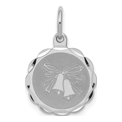 Sterling Silver Wedding Bells Disc Charm