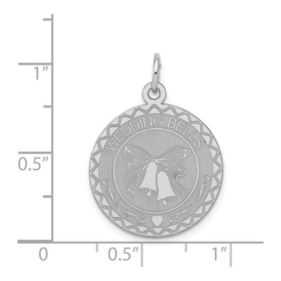 Sterling Silver Wedding Bells Disc Charm – view 4