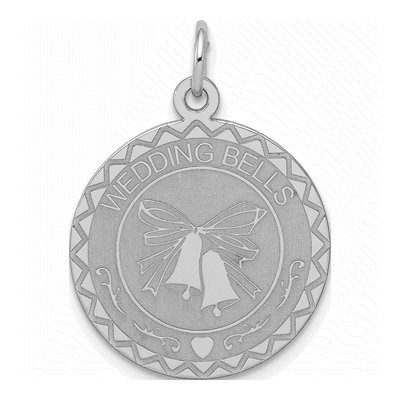 Sterling Silver Wedding Bells Disc Charm