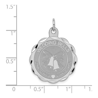Sterling Silver Wedding Bells Disc Charm – view 4