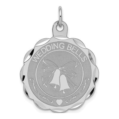 Sterling Silver Wedding Bells Disc Charm