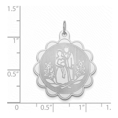 Sterling Silver Bride Groom Disc Charm – view 4