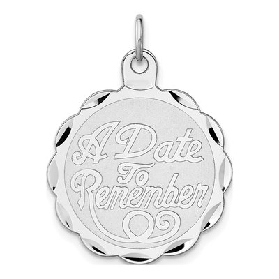 Sterling Silver Date Disc Charm
