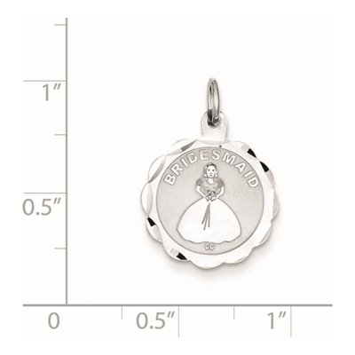 Sterling Silver Bridesmaid Disc Pendant – view 2