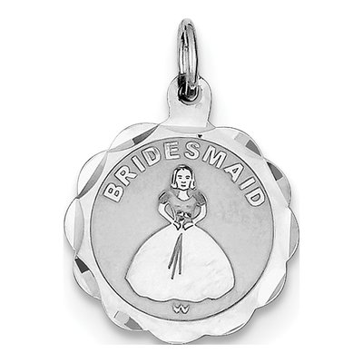 Sterling Silver Bridesmaid Disc Pendant
