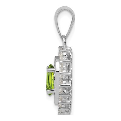 Sterling Silver Peridot & CZ Pendant – view 3