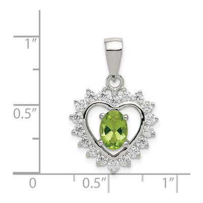 Sterling Silver Peridot & CZ Pendant – view 4