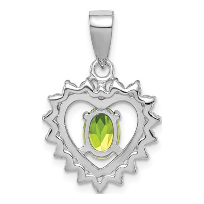 Sterling Silver Peridot & CZ Pendant – view 5