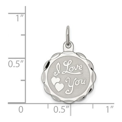 Sterling Silver I Love You Disc Pendant – view 4