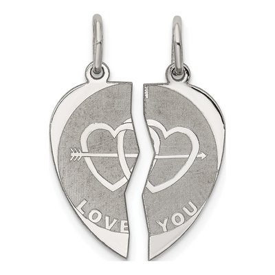 Sterling Silver 'love You' 2-Piece Disc Charm