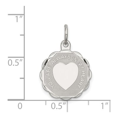 Sterling Silver 'always My Heart' Disc Charm – view 4