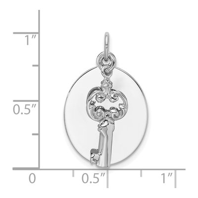 Sterling Silver Key Charm – view 5