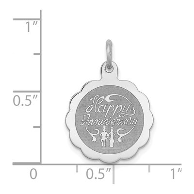 Sterling Silver Happy Anniversary Disc Charm – view 4