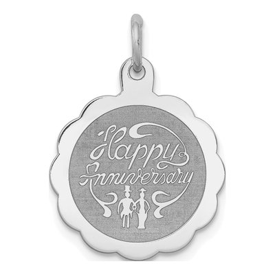 Sterling Silver Happy Anniversary Disc Charm