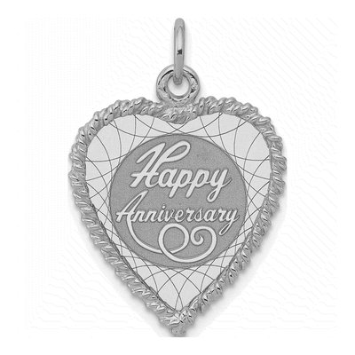 Sterling Silver Happy Anniversary Disc Charm