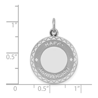 Sterling Silver Happy Anniversary Disc Charm – view 6