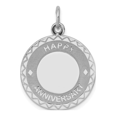 Sterling Silver Happy Anniversary Disc Charm
