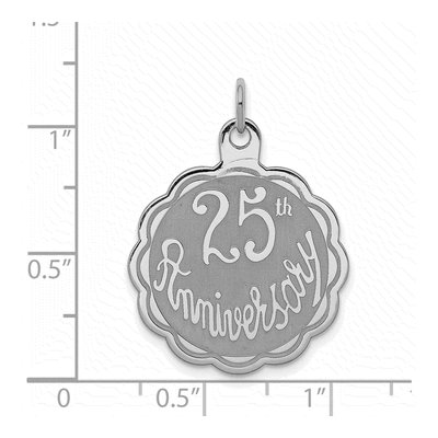 Sterling Silver 25th Anniversary Disc Charm – view 4