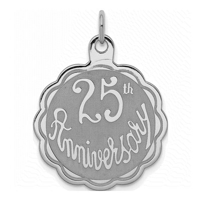 Sterling Silver 25th Anniversary Disc Charm