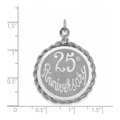 Sterling Silver 25th Anniversary Disc Charm – view 4