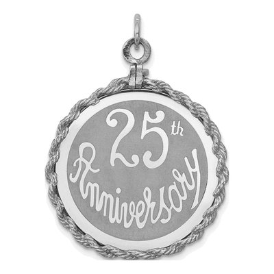 Sterling Silver 25th Anniversary Disc Charm