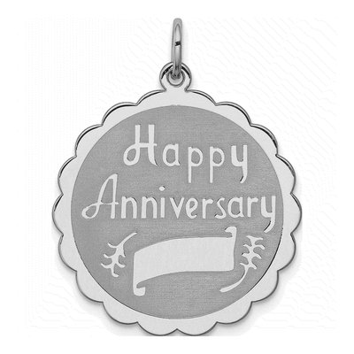 Sterling Silver Happy Anniversary Disc Charm