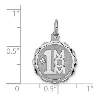Sterling Silver Mom Disc Number 1 Charm – view 4