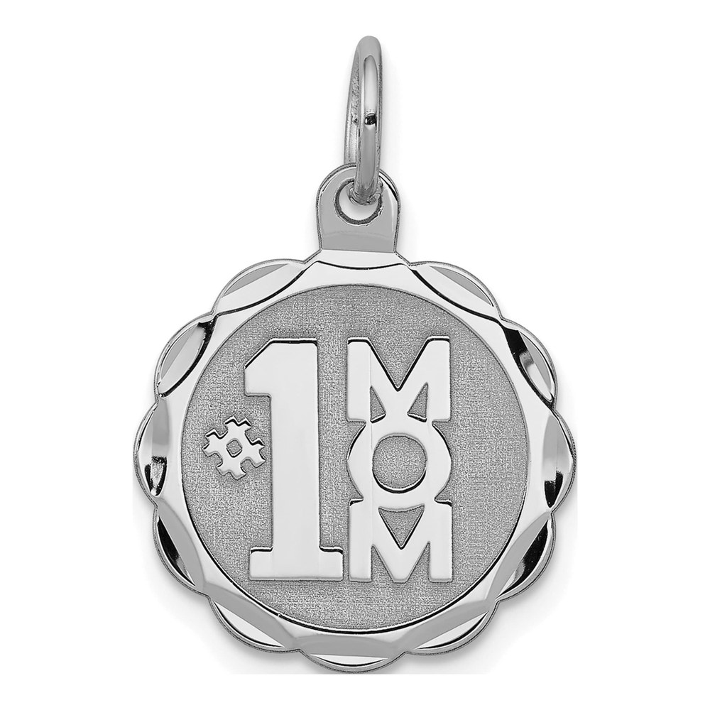 Sterling Silver Mom Disc Number 1 Charm