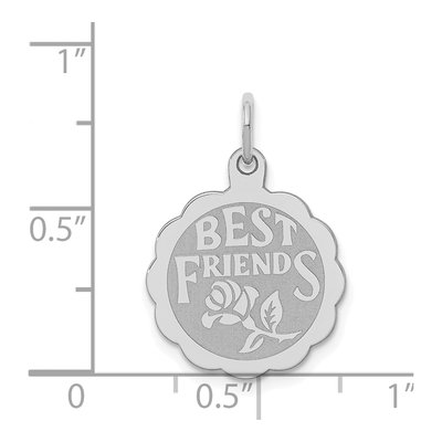 Sterling Silver Best Friends Disc Pendant – view 5