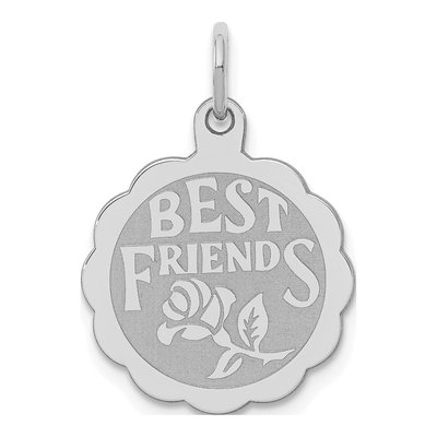 Sterling Silver Best Friends Disc Pendant