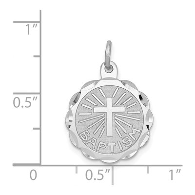 Sterling Silver Baptism Disc Pendant – view 4