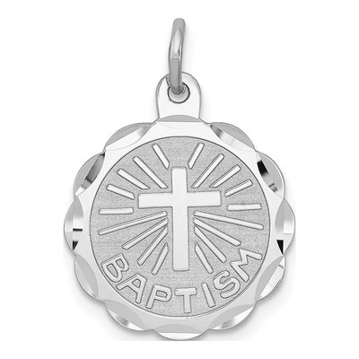 Sterling Silver Baptism Disc Pendant