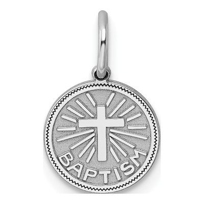 Sterling Silver Baptism Disc Charm