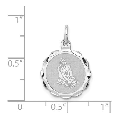 Sterling Silver Praying Hands Disc Charm – view 4
