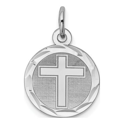 Sterling Silver Cross Disc Charm