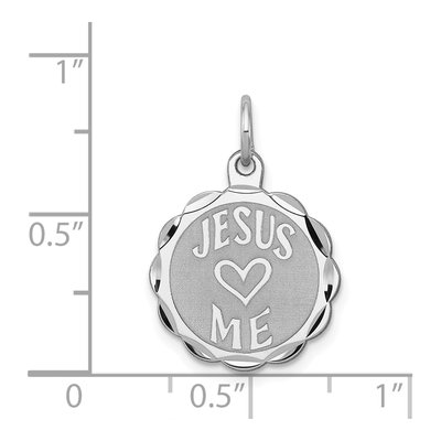 Sterling Silver Jesus Loves Me Disc Charm – view 4
