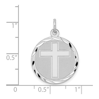 Sterling Silver Cross Disc Pendant – view 4