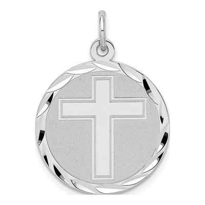 Sterling Silver Cross Disc Pendant