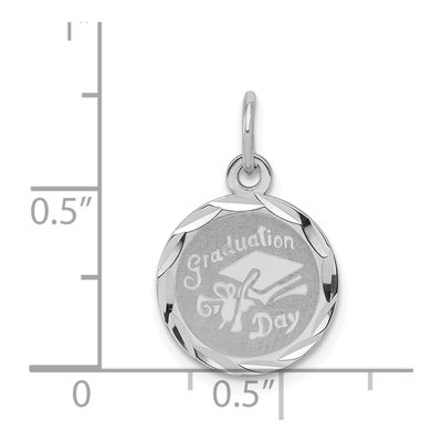 Sterling Silver Graduation Disc Charm – view 5