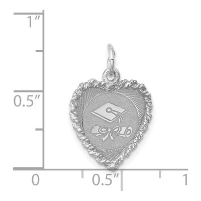 Sterling Silver Graduation Cap Diploma Disc Charm – view 5