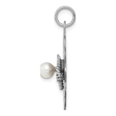 Sterling Silver Freshwater Cultured Pearl Graduation Disc Pendant – view 3
