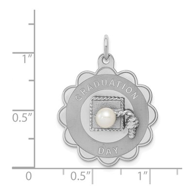 Sterling Silver Freshwater Cultured Pearl Graduation Disc Pendant – view 5