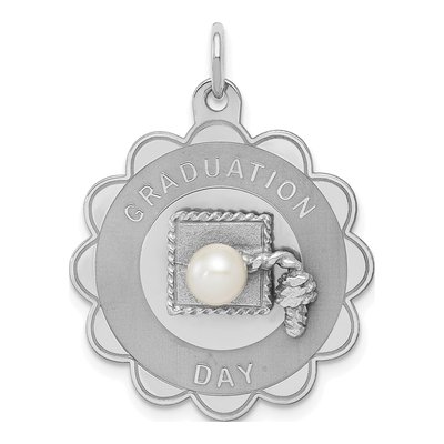 Sterling Silver Freshwater Cultured Pearl Graduation Disc Pendant