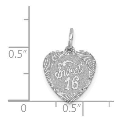 Sterling Silver Sweet 16-Heart Pendant – view 5