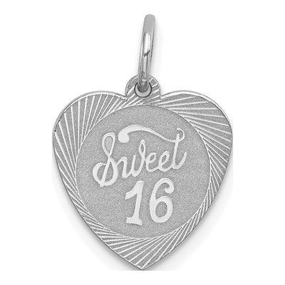 Sterling Silver Sweet 16-Heart Pendant